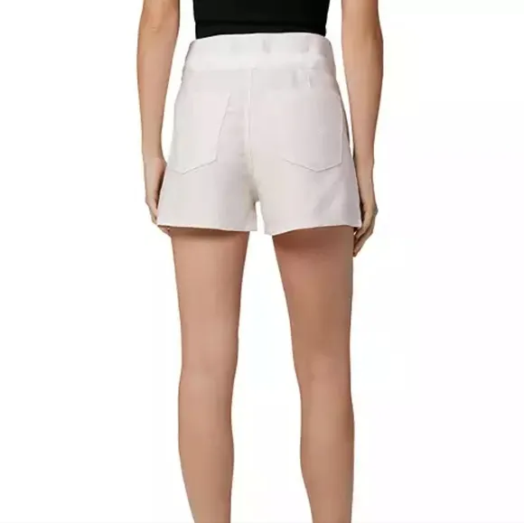 NWT Hudson Paper Bag Waist Twill Shorts, Egret, Size 33