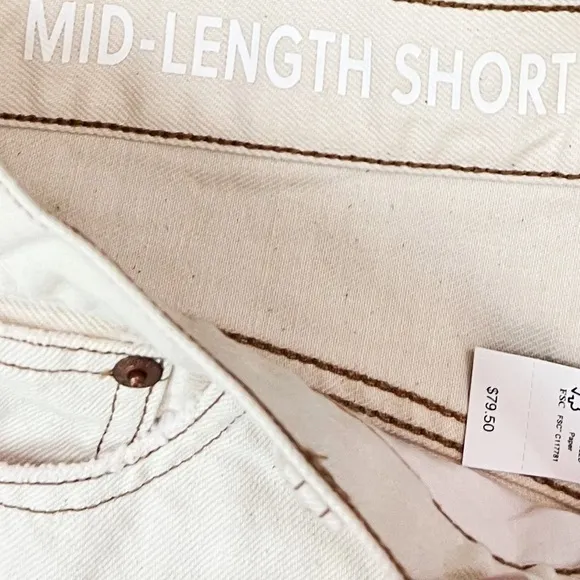 NWT J. Crew Mid-length denim short in ecru BF400