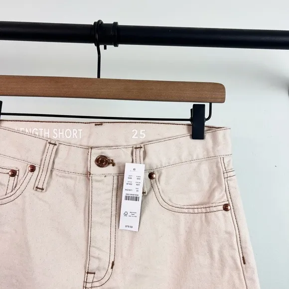 NWT J. Crew Mid-length denim short in ecru BF400