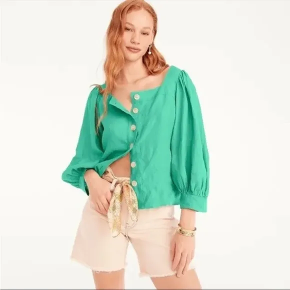 NWT J. Crew Mid-length denim short in ecru BF400