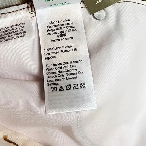 NWT J. Crew Mid-length denim short in ecru BF400