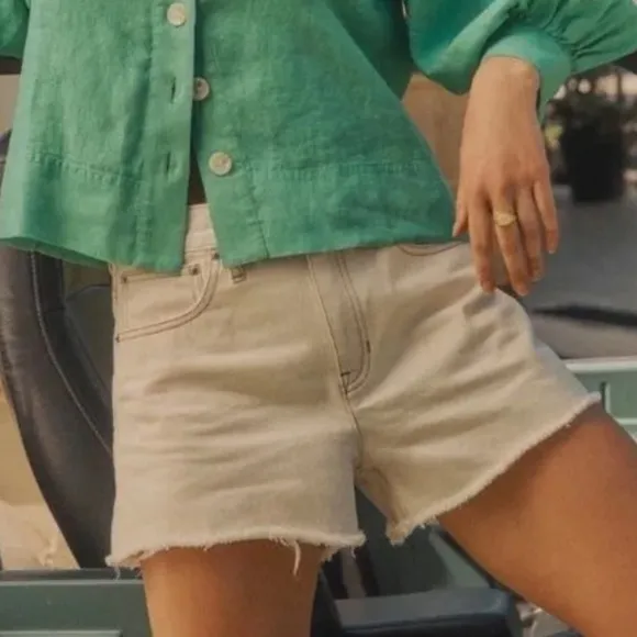 NWT J. Crew Mid-length denim short in ecru BF400