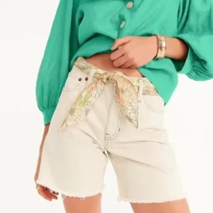 NWT J. Crew Mid-length denim short in ecru BF400