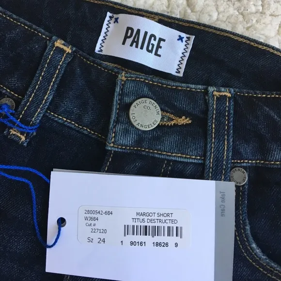 NWT Paige Margot Titus Destructed Shorts