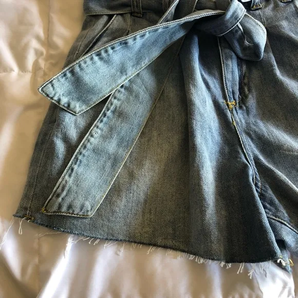 NWT Paperbag High Waisted Denim Cutoff Shorts
