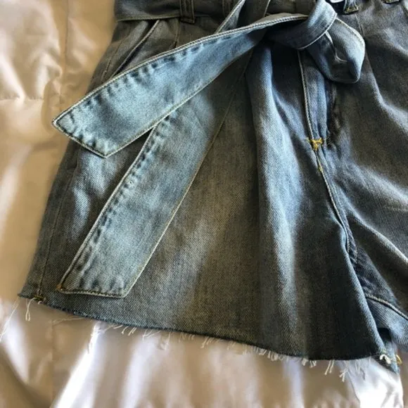 NWT Paperbag High Waisted Denim Cutoff Shorts