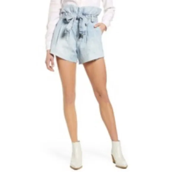 NWT Paperbag High Waisted Denim Cutoff Shorts