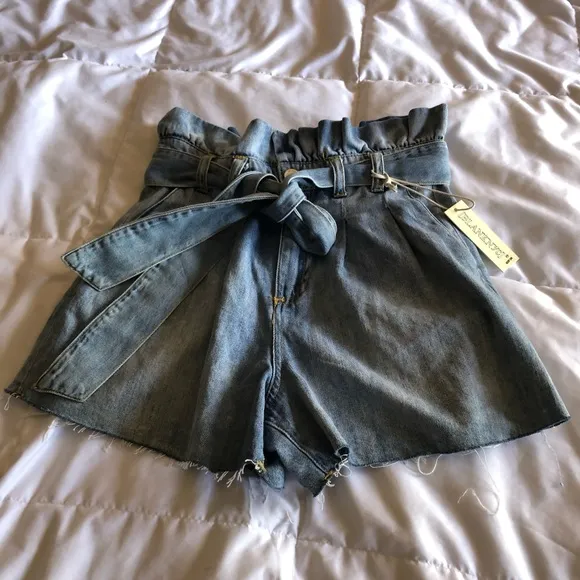 NWT Paperbag High Waisted Denim Cutoff Shorts
