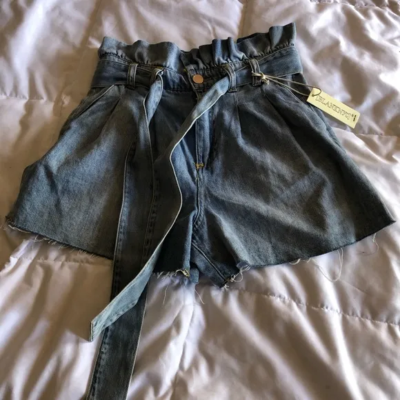 NWT Paperbag High Waisted Denim Cutoff Shorts