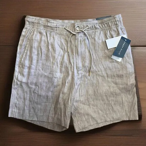 NWT Perry Ellis Women’s Linen Shorts $70 (M) Adjustable 7” High‎ Rise Stretch