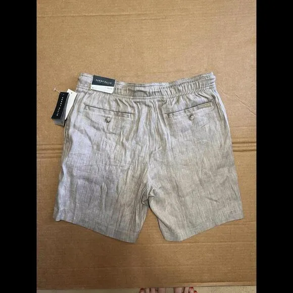 NWT Perry Ellis Women’s Linen Shorts $70 (M) Adjustable 7” High‎ Rise Stretch