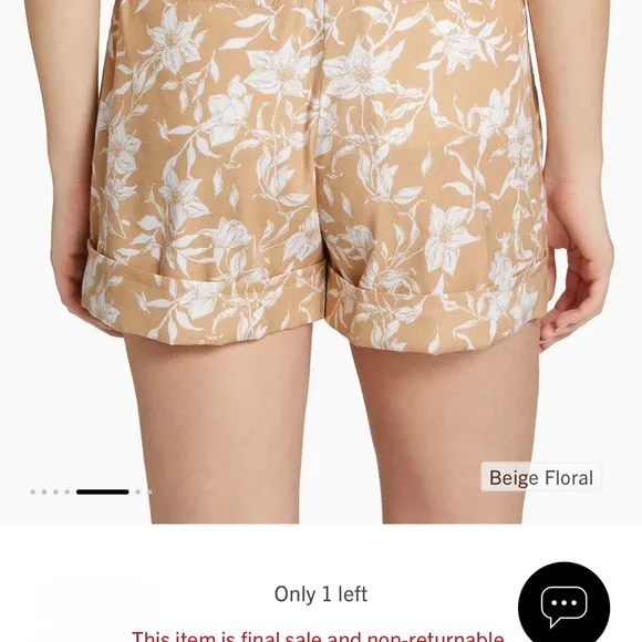 NWT Rag &amp; Bone ivory printed floral linen shorts. Size 6