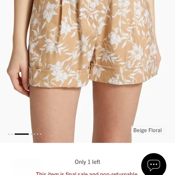NWT Rag &amp; Bone ivory printed floral linen shorts. Size 6