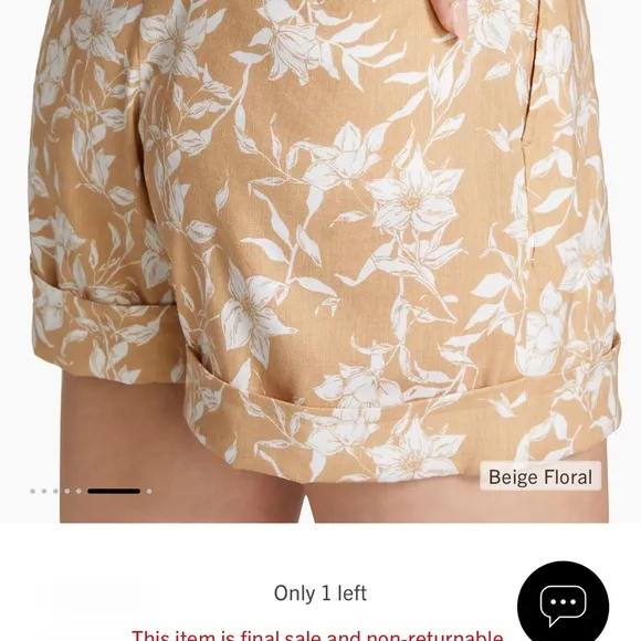 NWT Rag &amp; Bone ivory printed floral linen shorts. Size 6