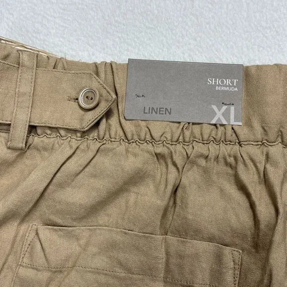NWT Soft surroundings Bermuda Shorts Womens XL Shifting Sands Linen Sand Dunes