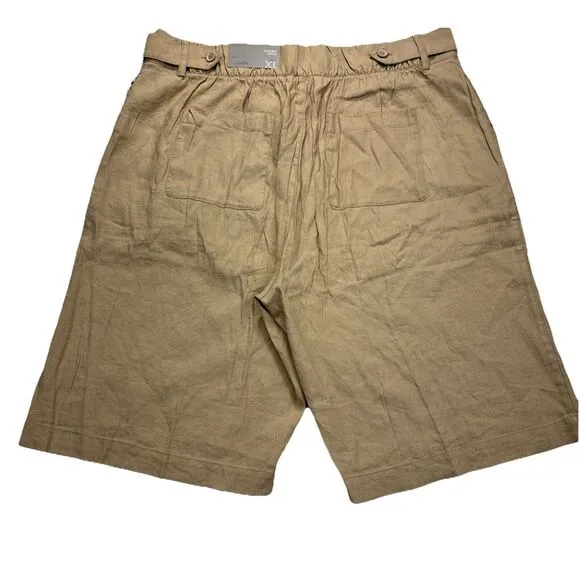 NWT Soft surroundings Bermuda Shorts Womens XL Shifting Sands Linen Sand Dunes