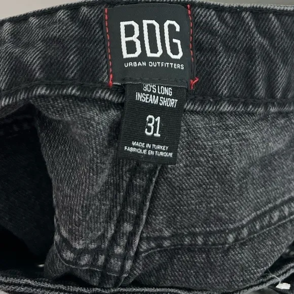 NWT Urban Outfitters BDG 90’s Long Inseam High Rise Denim Shorts in Black