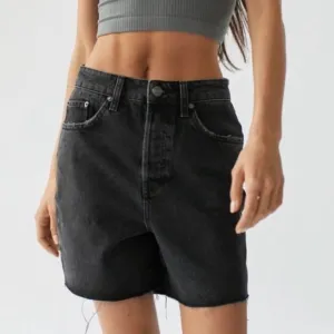 NWT Urban Outfitters BDG 90’s Long Inseam High Rise Denim Shorts in Black