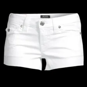 NWT Womens Size 27 True Religion White Joey Low Rise Cut-Off Denim Shorts NEW