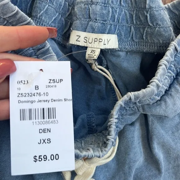 NWT Z Supply Junior’s Domingo Jersey Denim Shorts Size JXS