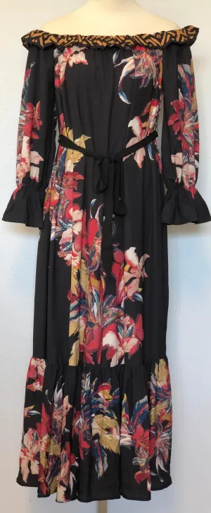 OFF SHOULDER FLORAL MAXI DRESS