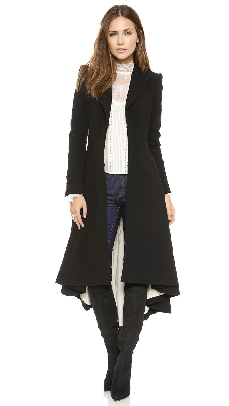 office lady long coats Pleated slim fashions women trench outwears for Women Outwear