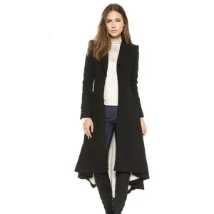 office lady long coats Pleated slim fashions women trench outwears for Women Outwear