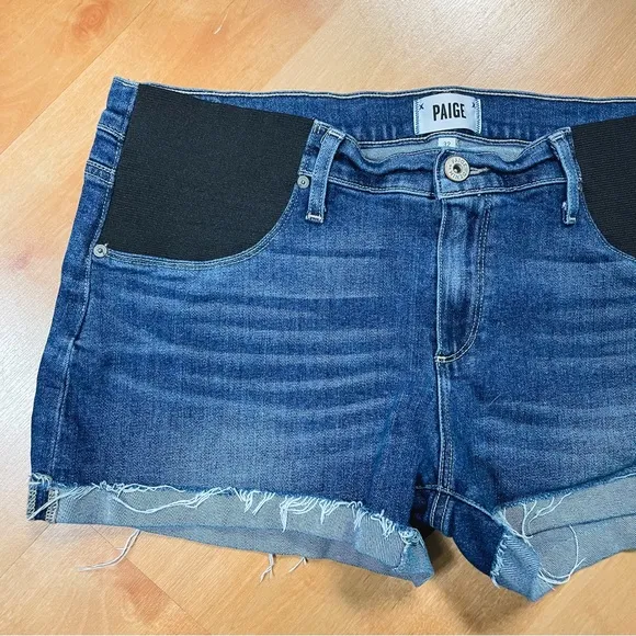 Paige Jimmy Jimmy Medium Wash Denim Maternity Shorts Womens Size 32