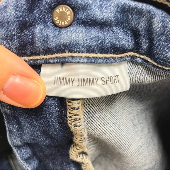 Paige Jimmy Jimmy Medium Wash Denim Maternity Shorts Womens Size 32