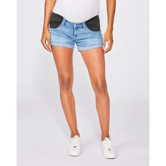 Paige Jimmy Jimmy Medium Wash Denim Maternity Shorts Womens Size 32