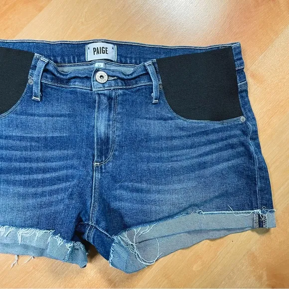 Paige Jimmy Jimmy Medium Wash Denim Maternity Shorts Womens Size 32