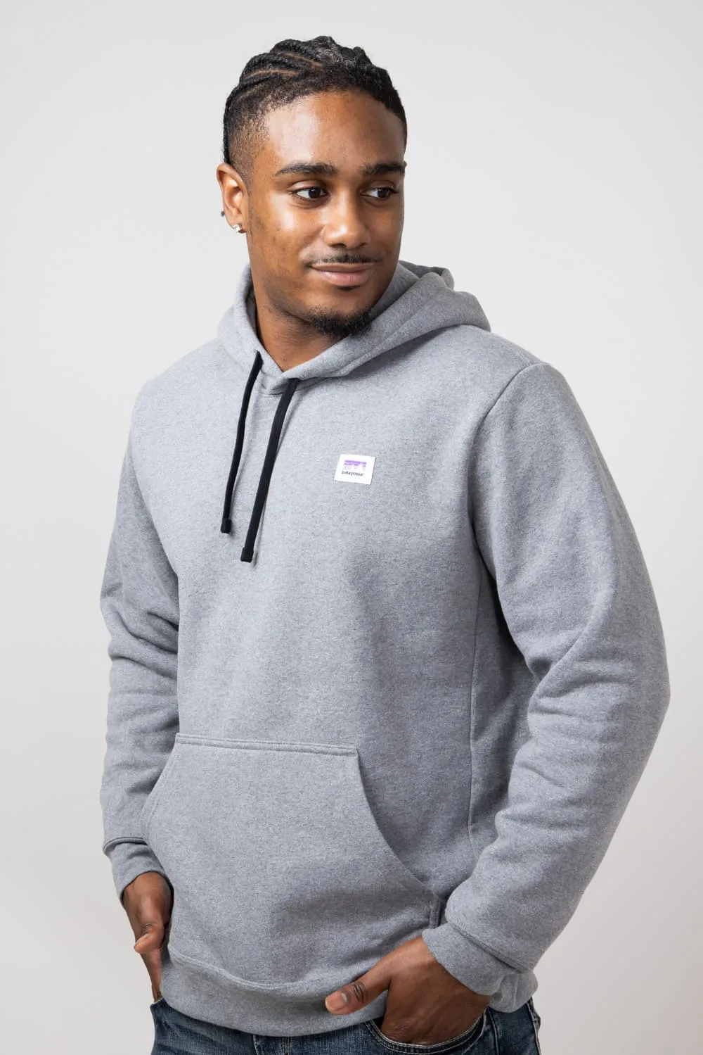 Patagonia Men’s P-6 Logo Uprisal Hoodie in Gravel Heather | 39696-GLH