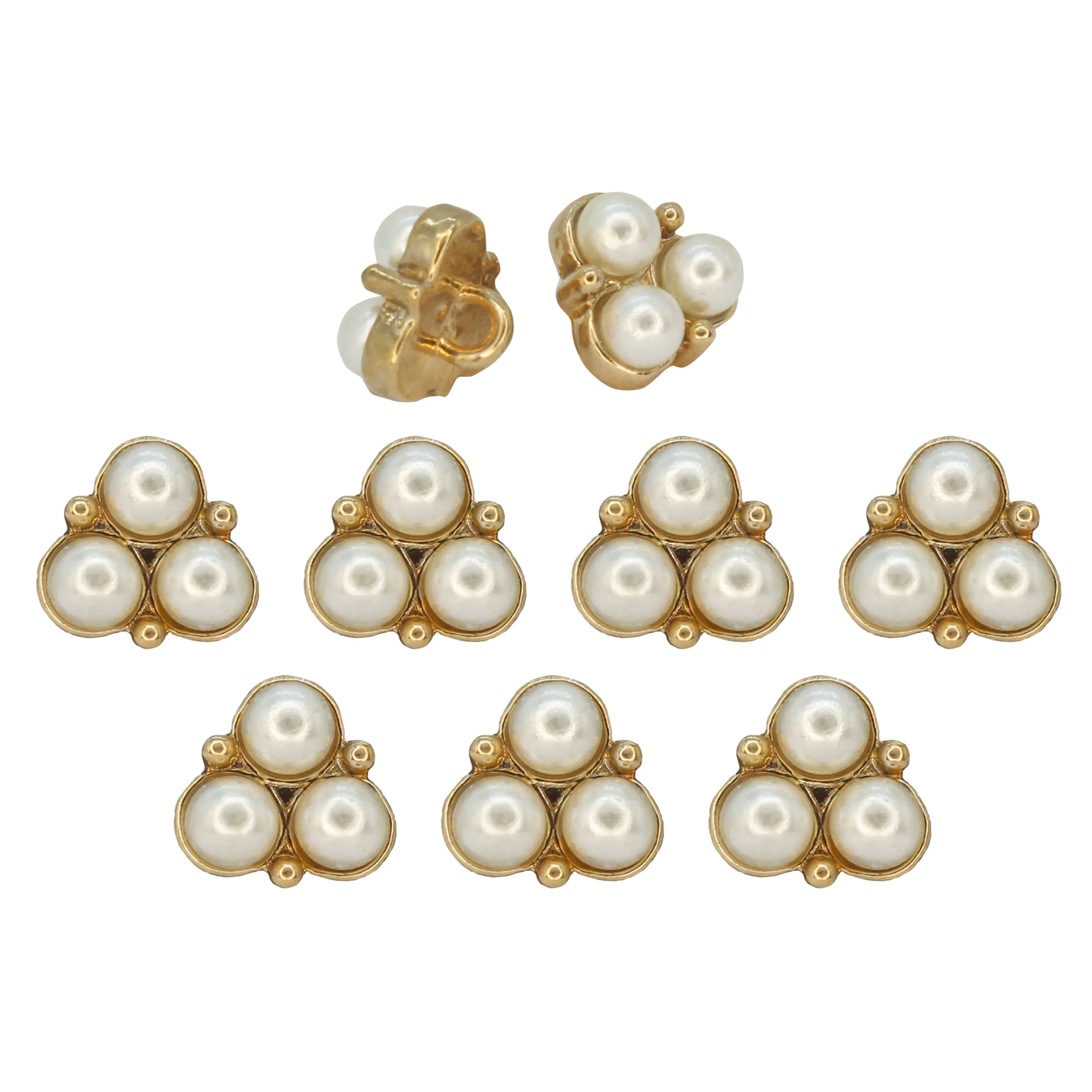 Pearl Cluster Gold Accents Metal Buttons