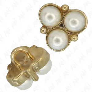 Pearl Cluster Gold Accents Metal Buttons
