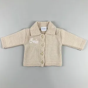 Personalised Unisex Baby Cardigan - Beige