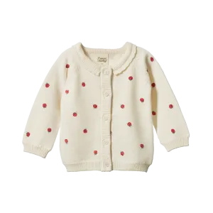 PIPER CARDIGAN Raspberry Print | Nature Baby