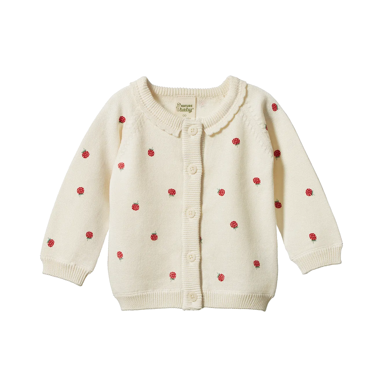 PIPER CARDIGAN Raspberry Print | Nature Baby