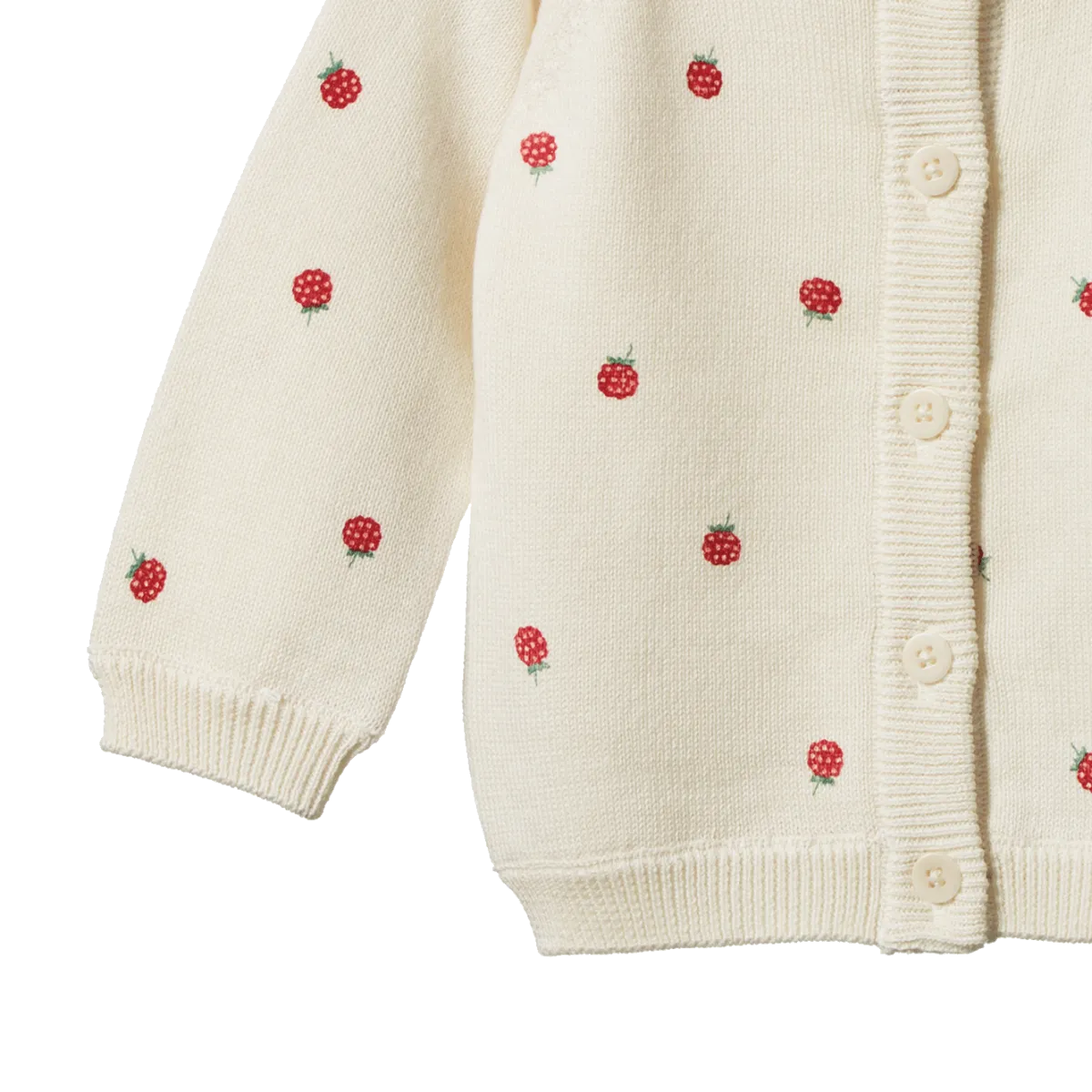 PIPER CARDIGAN Raspberry Print | Nature Baby