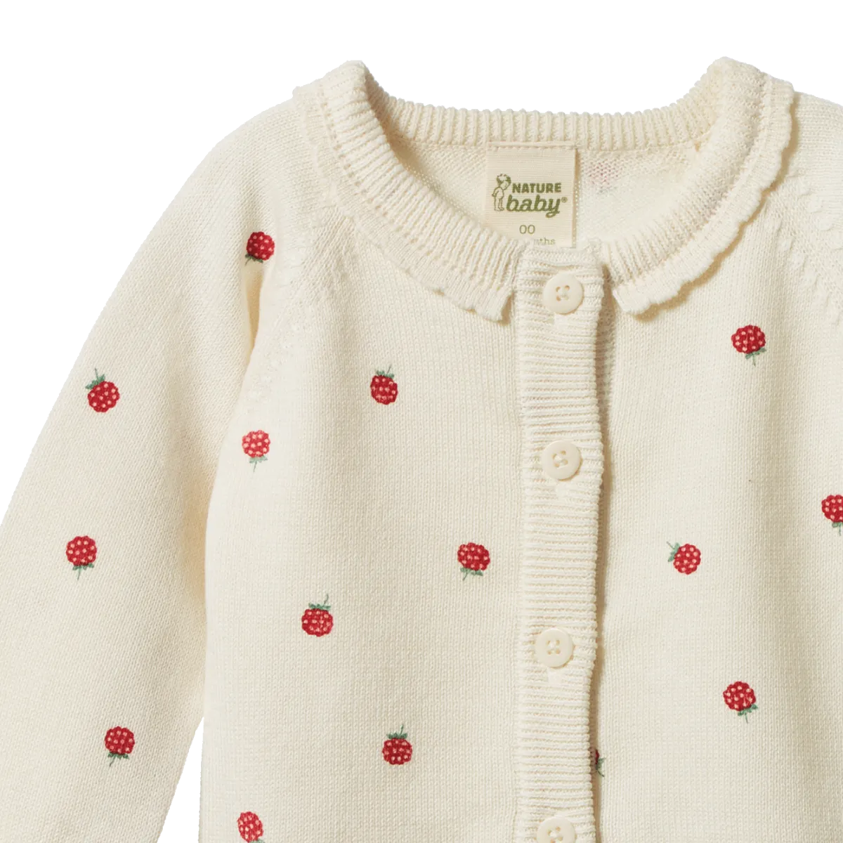 PIPER CARDIGAN Raspberry Print | Nature Baby