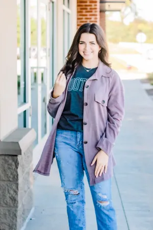 Plain Jane Shacket in Purple
