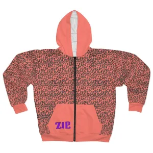 Plumskum Cut Sew AOP Zip Hoodie - Coral
