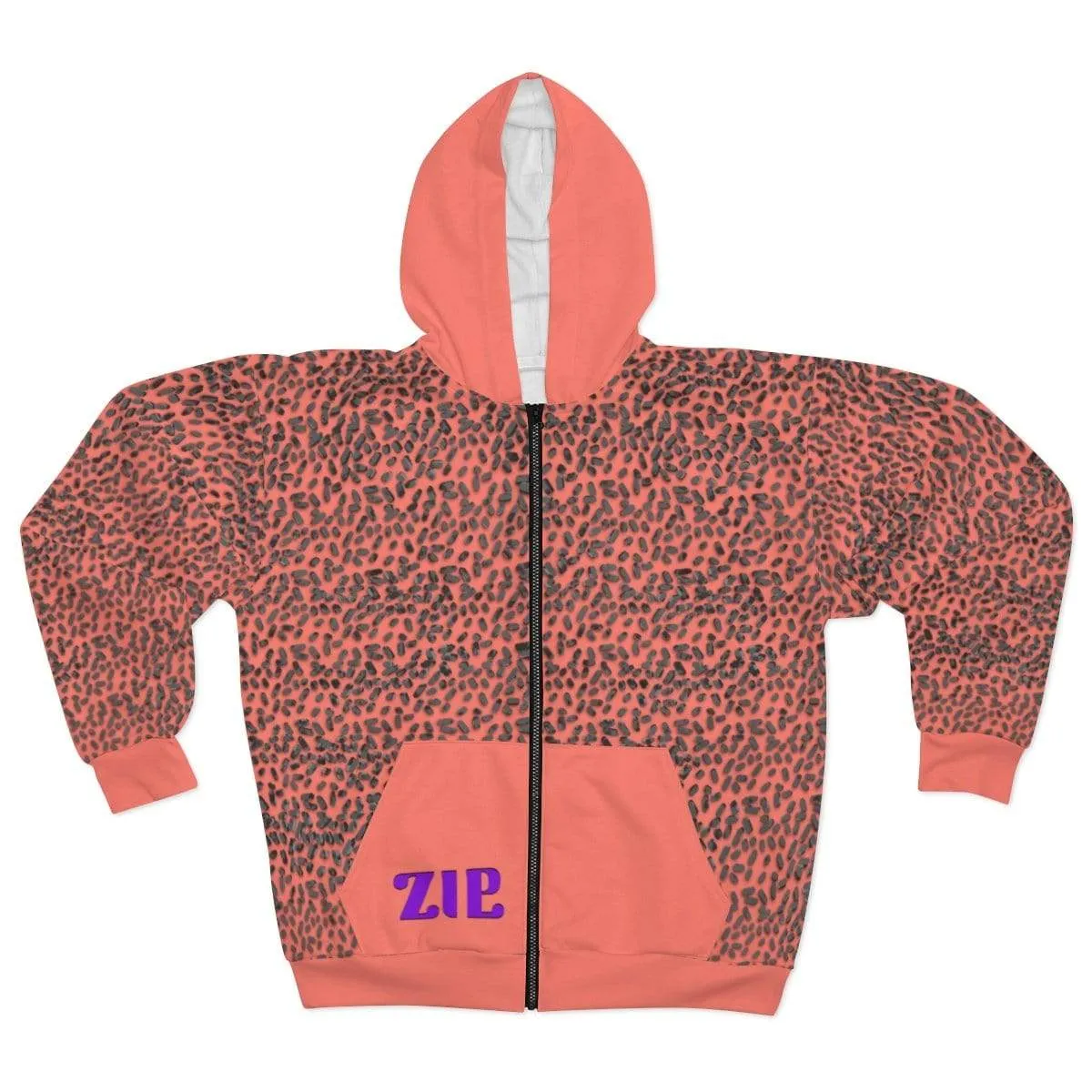 Plumskum Cut Sew AOP Zip Hoodie - Coral