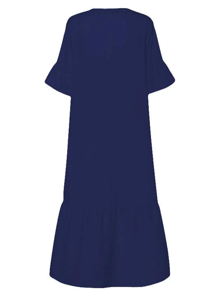 Plus Sizes Short Sleeves Maxi Dresses