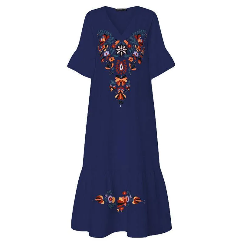 Plus Sizes Short Sleeves Maxi Dresses