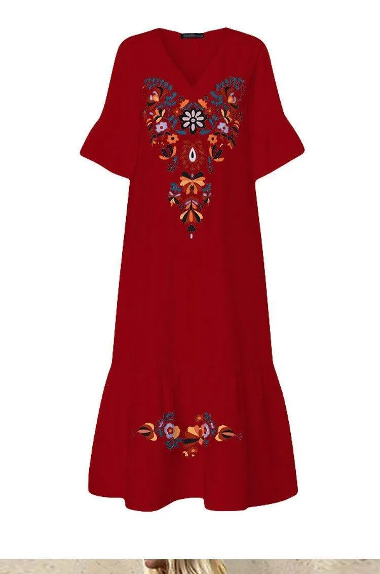 Plus Sizes Short Sleeves Maxi Dresses