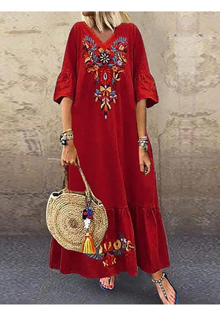 Plus Sizes Short Sleeves Maxi Dresses
