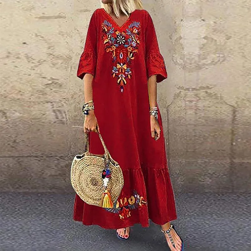 Plus Sizes Short Sleeves Maxi Dresses