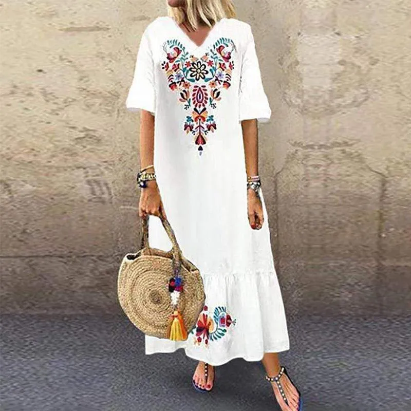Plus Sizes Short Sleeves Maxi Dresses