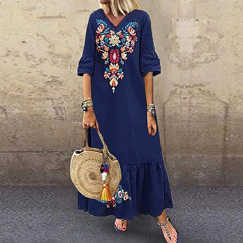 Plus Sizes Short Sleeves Maxi Dresses