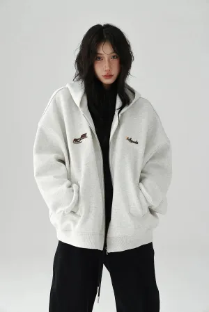 Pockets Zip-Up Hooded Jacket